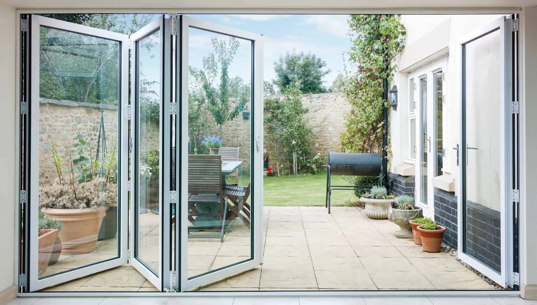 A Smart Aluminium patio door with a sliding glass door.