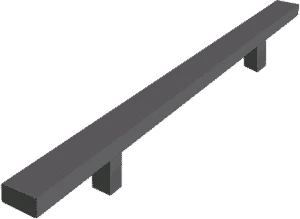 A 3D model of an aluminium bar.